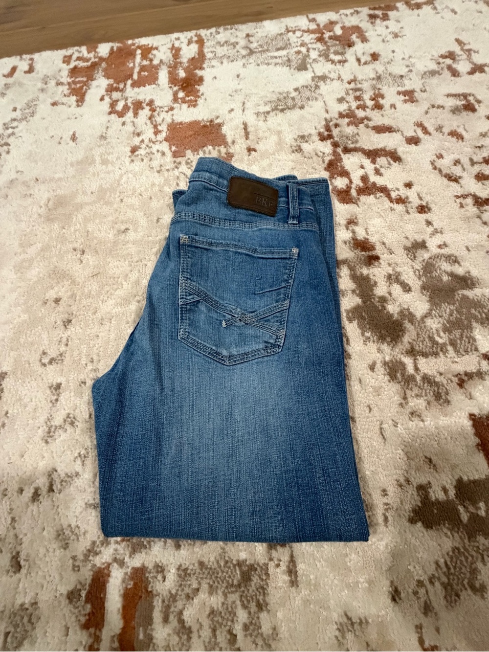 BKE Men's Medium Blue Slim Straight Jeans